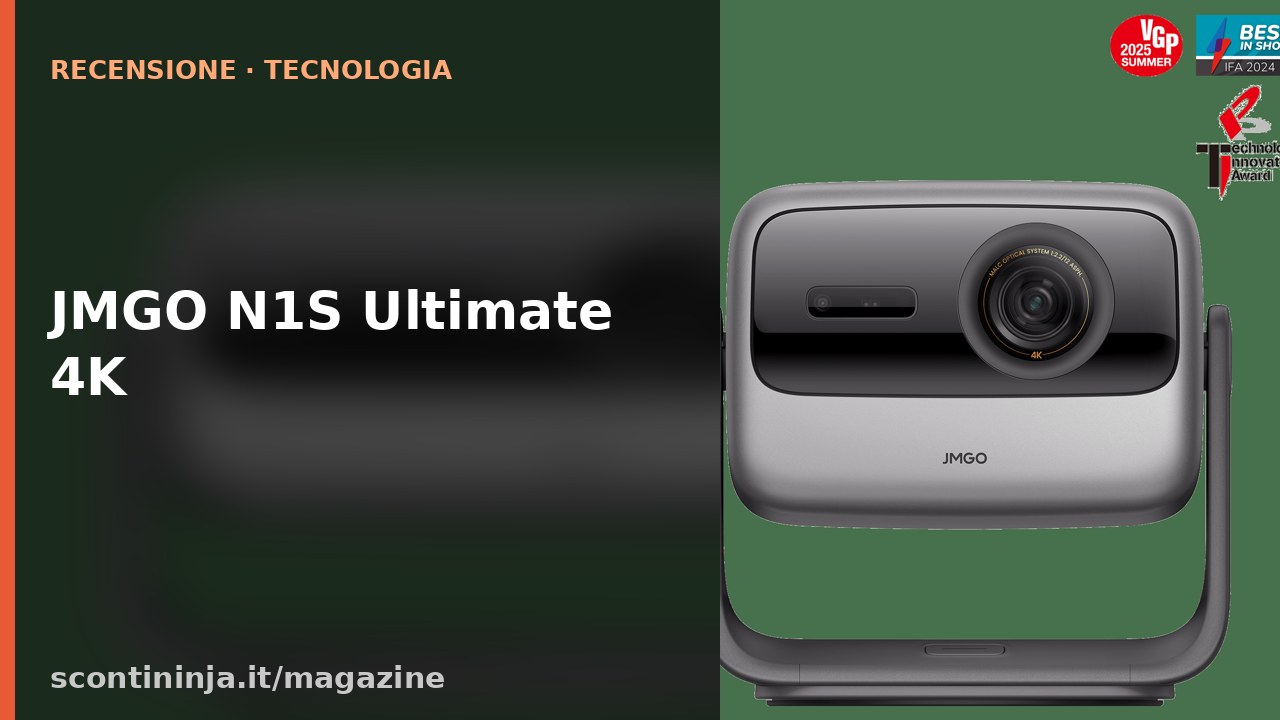 Copertina Recensione JMGO N1S Ultimate 4K (2026): il proiettore gimbal che ha cambiato le regole
